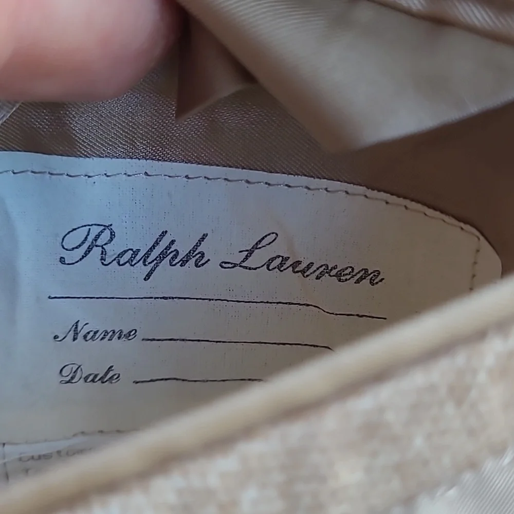 RALPH LAUREN PURPLE LABEL Italy Beige Tan Weave CASHMERE Sz 44 L Mens Sport Coat